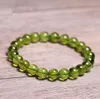 Pietre naturali Braccialetto di peridoto verde Cristallo di olivina Quarzo Rotondo Perlina Uomo Donna Bracciale Energia curativa Regalo Gioielli fortunati