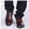 Men Formal Shoes Leather Wedding Brogues Shoes Lace-Up Bullock Business Dress Male Shoes Oxfords High Quality Big Size