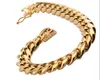 Braceletas de acero inoxidable 316L 18k Gold Gold High Polised Cuba Link Men Punk Cadebra de bordillo 8 mm 10 mm 12 mm 14 mm 16mm 1352927