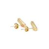 Simple barre horizontale boucles d'oreilles alliage exquis or argent couleurs boucles d'oreilles femmes charmante carte bijoux cadeaux pour les filles