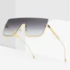 Europäische und amerikanische siamesische Damen-Sonnenbrille, Markendesigner, siamesische Sonnenbrille, Damen-Trendfarben-Sonnenbrille, Metallrahmen, UV400-Brille