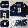 Mi08 Herren Vintage Movie Hawks Adam Banks Hockey-Trikots #9 Schwarz genähte Hemden S-XXXL Gute Qualität