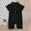 Baby Designer Kläder Ins Kids Romper Spädbarn Killar Denim Jumpsuits Nyfödd Klättring Kläder Sommar Boutique Kläder LY09