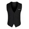 Formal Groom Wedding Suit Vests Male Coat Sleevels Slim Business Suit Waistcoat Solid color Vests Jacket Men fashion Tops