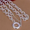 Top Sale Plated Sterling Silver Necklace 18inchs * 8mm Män Wordless To Necklace DHSN101 Hot 925 Silverplatta Halsband Smycken Kedjor