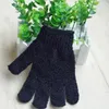 New Black Nylon Body Cleaning Gloves Exfoliating Bath Glove Five Fingers Shower Gloves Bathroom Supplies2507757