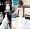 Robes de mariée africaines de haute qualité sirène une épaule à lacets dos jardin mariée robes de mariée sur mesure, plus la taille