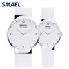 SMAEL montre quartz décontracté montre ensemble 1835 simple couple flexible étanche montres amoureux ensemble argent de casal top gift302z