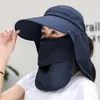 Lågprisförlust Försäljning Kvinnor Sun Protective Summe Hat Mask Anti-UV Dubbelskikt Cykla Cap Drop Shipping Hot Sale Hög kvalitet