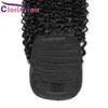 Kinky Curly Cordon Cordon Poneytail Long Human Coiffures Malaisien Clip Virgin Ans Trouve 1 Pièce Pour Afro-américain Femmes Curly Horse Queue