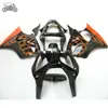 Gratis anpassade injektionsfeor för Kawasaki 2005 2006 2007 2008 ZZR600 ZZR 600 05 06 07 08 Orange Flames ABS Fairings Bodywork