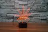 잎 3D 환상 LED 램프 야간 조명 7 RGB 다채로운 USB 전원 제 5 배터리 빈 터치 버튼 Dropshipping 선물 상자