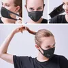 Protective Face Mask Svamp Dammtäker Anti-dimma 3D Black Mask med andningsventil Tvättbar återanvändbar vinter utomhus sportvärme