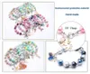 INS 12 stili braccialetto gioielli per bambini Perline colorate cuore d'amore Bracciale ciondoli arcobaleno Bracciale principessa design carino per regalo gioielli ragazza