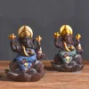 4 cores cerâmico ganesha elefante deus buddha estátuas backflow incenso queimador home escritório incenso cones livre DHL