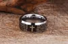 Hoge kwaliteit 8MM breed zwart wolfraamcarbide ring mannen mode cool kruis bijbel heren ringen van Amerikaanse maat bruiloft sieraden NRR01233b