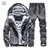 Men's Sportswear Winter Thick Fashion Brand Tops+Pants Sets Casual Slim Fit Fleece Tracksuits hoodies&Sweatshirts Sportsuit Men