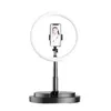 Mobiltelefon Live Fill Light LED Ring Integrated Bracket Makeup Lamp Floor-Stående Foldbar Single Camera Selfie DHL Gratis