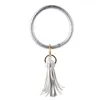 Favor 30 cor pulseira de couro Chaveiro PU Key pulso Anel borla pendente Pulseiras Sports Pulseiras Rodada Partido Festival Keychain