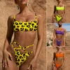 Turmeric Leopard print bikini micro Sexy high waist neon green swimsuit female Push up swimwear women bathing suit biquini