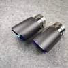 1 piece Car Universal Exhaust Pipe Matte Grilled Blue Muffler Tip Tailpipe Carbon fiber+Stainless Steel Nozzles accessories