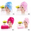 Bonnets de douche pour cheveux à séchage rapide magique serviette en microfibre séchage Turban Wrap chapeau casquettes Spa bonnets de bain EEA1337