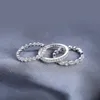 Jewelrypalace الأزياء 2.15ct مكعب زركونيا 3 الأبدية الفرقة خواتم للنساء نقية 925 فضة حلقة حقيقية فضة مجوهرات T190627