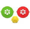 Nouvelle fleur ustensiles de cuisine pièces 26 cm Silicone bouillir sur déversement couvercle bouchon four sans danger pour Pot/casserole couverture outils de cuisson 5 couleurs