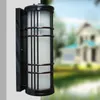 American Country Outdoor Wall Lamps Balcony Patio Door Courtyard Kiosk Lights Cylindrical Solar Garden Waterproof Wall Lamp