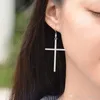 Fashion Punk Style Gothic Cross Dangle Earrings Women Men Unisex Exaggeration Rock Ear Piercing Jewelry Hang Hook Earrings