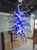 Modern Large Blue Chandelier Lamps 100% Hand Blown Glass Chandeliers Luxury Pendant Lights for Lobby Hallway Stairs Villa Project