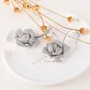 Оптово-дизайнерские свадебные украшения женские серьги 2020 мода роза серьги S925 серебряный кубический цирконий
