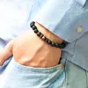 8MM Black Lava Rock бисерные браслеты Мужские деревянные бусины очаровывает Натуральный камень браслет для женщин Мода крафт ювелирные изделия