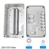 IP65 Waterproof Distribution Cable Projeto Caixa de junção 250 * 150 * 100 milímetros com UK2.5B Din Rail Terminal Blocks Set