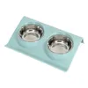 Aço inoxidável Bowls duplos de animais de estimação alimentadora de água para cachorros de cachorro de cachorro pequenos Pets Supplies Feeding Dishes259L