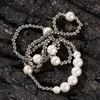 Мужское жемчужное ожерелье в стиле хип-хоп, шарик из нержавеющей стали, ожерелье из бисера, ювелирное изделие, цепочка на ключицу, ожерелье в стиле хип-хоп, Jewelry2719