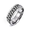 Anneau de chaîne rotative en acier inoxydable, anneaux de bande rotatifs porte-bonheur, bijoux de mariage pour hommes et femmes, à la mode, Will et Sandy