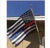 90150cm Blueline USA Police Flags 5 Styles 3x5 Foot Thin Blue Line USA Flag Black White and Blue American Flag med mässing GROMMET5259070