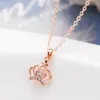 Högkvalitativ 18k Rose Gold Plated Alloy Star / Heart / Key / Crown Pendant Halsband för gåva