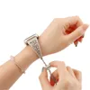 Women Diamond Cinghia per Apple Watch Band 38/40/41mm 42/44/45mm SE Series 76 5 4 3 2 1 Bling Sostituzione Bracciale IWatch Banda Rhinestone in acciaio inossidabile in metallo.