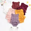Newborn Rompers Kids Girls Summer Cotton Jumpsuit Baby Ruffle Sleeveless climbing clothes Infant Toddler Cute One Piece Clothing YP192