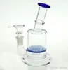 New design With percolator honeycomb Perc two function glass water pipe bent neck bongs bubber with bowl