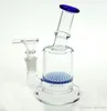 Nouveau design avec percolateur nid d'abeille Perc tuyau d'eau en verre à deux fonctions bongs à col plié bubber avec bol