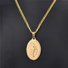 18K Gold Plated Charm Men Women Jungfru Mary Pendant Halsband Fashion Hip Hop Jewelry Rostfritt stål Länk Kedjedesigner Neckor5001501