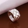 Plated Sterling Silver Pineapple Stripe Ring DJSR290 US Rozmiar 8; Darmowa wysyłka Projekt Unisex 925 Srebrny Płyta Poringi Biżuteria