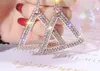 925 바늘 미국의 귀걸이 국경 핫 스타일의 개성 기하학적 삼각형 세트 다이아몬드 귀걸이 과장