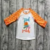 할로윈 아이 티셔츠 폴카 도트 프릴 탑 어린이 인쇄 호박 티 아기 의류 긴 소매 셔츠 GGA2641