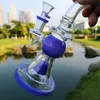 7 Inch Heady Glass Bong Hookahs Purple Green Water Pipes Showerhead Perc Pyramid Design Oil Dab Rigs 14mm Female Joint With Bowl XL275