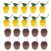 12 Pçs / lote Abacaxi De Plástico De Coco Beber Cup Fruit Juice Partido Cups Havaí Luau Aniversário Summer Beach Pool Party Decor