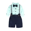 Ny v￥r sommar baby pojkar set barn l￥ng ￤rm toppar skjorta suspender kort 2 st pojke set barn kl￤der kl￤der kostym 14832